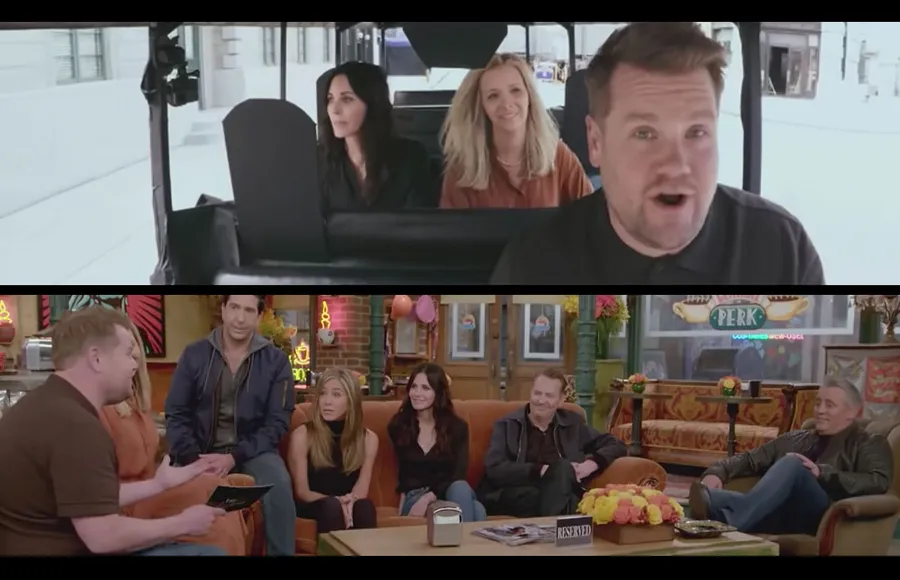 Los protagonistas de Friends en un segmento improvisado de Carpool Karaoke