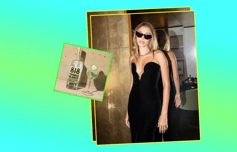 Hailey Bieber sale del after con una botella del tequila de Kendall y es un mood